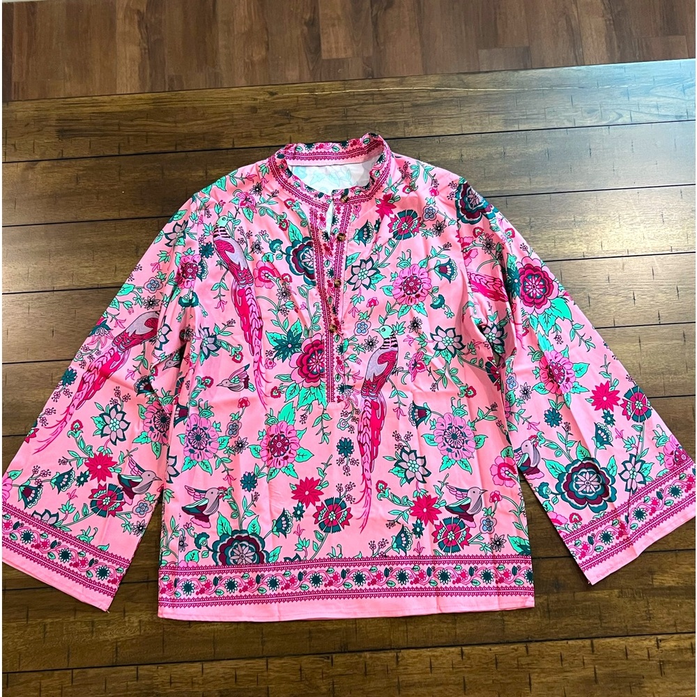 Cute bell sleeved top! Perfect transition piece.
